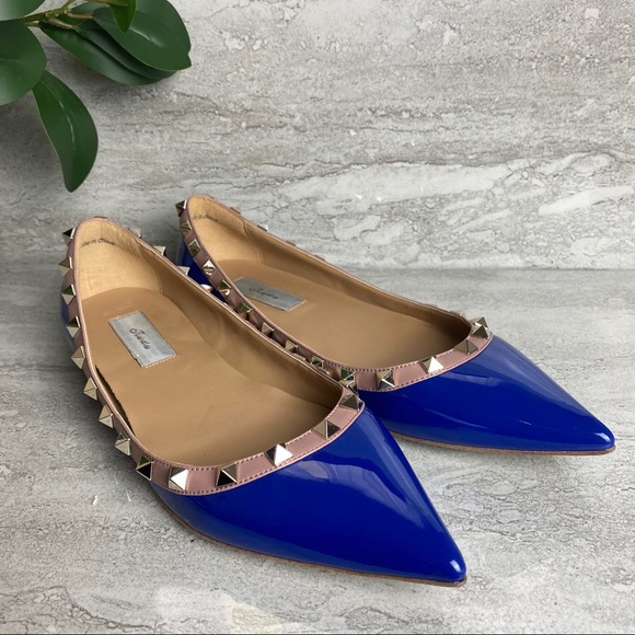 Blue studded flats from Tiudu pointy toe size 38 - Picture 1 of 7